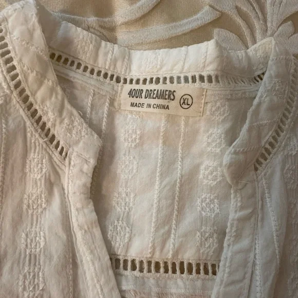 4OUR DREAMERS White Cotton Shirt US XL🌸 - Picture 6 of 10